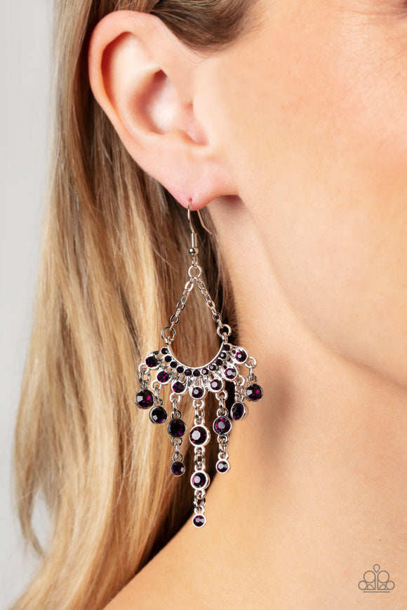 Commanding Candescence - Purple Earrings – Paparazzi Accessories