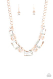 Flawlessly Famous - LOTP Iridescent Rose Gold Necklace - Paparazzi Accessories
