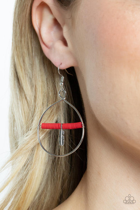 Free Bird Freedom - Red  Earrings – Paparazzi Accessories