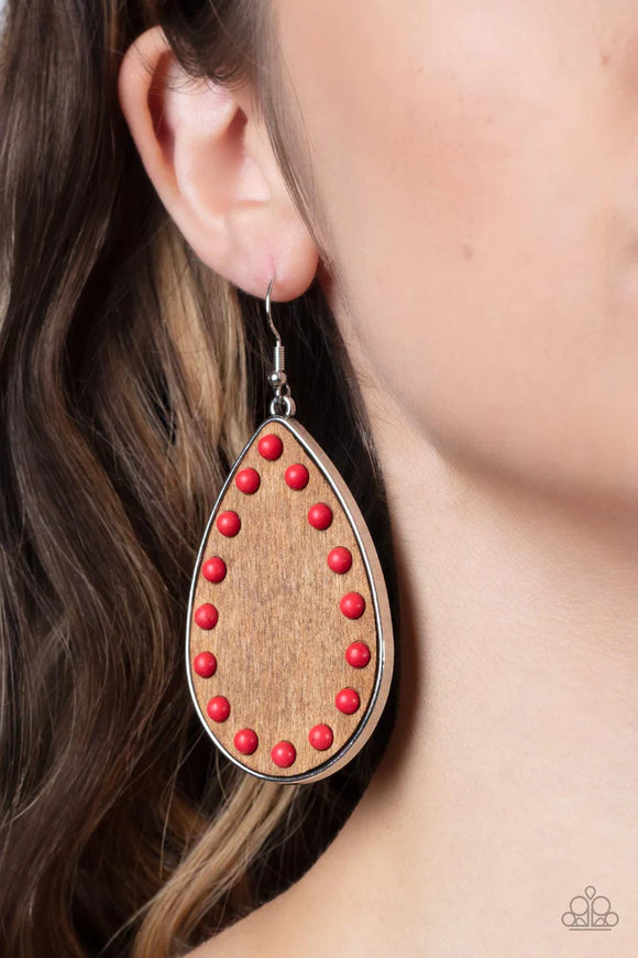 Rustic Refuge - Red Earrings – Paparazzi Accessories