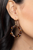 GLOWING in Circles - Brown Earrings – Paparazzi Accessories