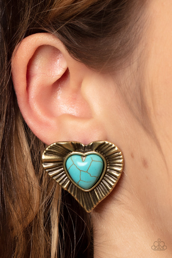 Rustic Romance - Brass  Earrings – Paparazzi Accessories