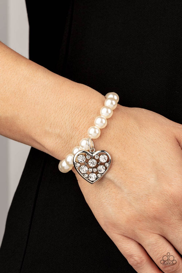 Cutely Crushing - White Bracelet – Paparazzi Accessories