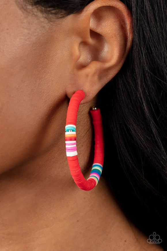 Colorfully Contagious - Red Earrings – Paparazzi Accessories