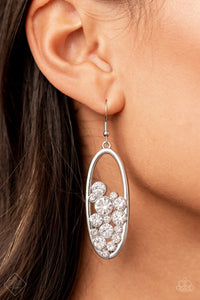 Prismatic Poker Face - White Earrings – Paparazzi Accessories