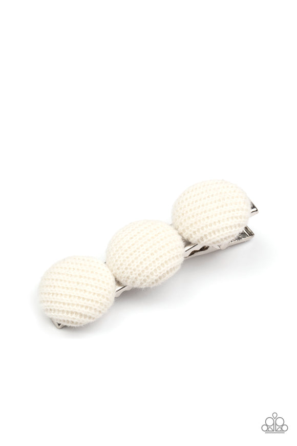 Cute as a Button - White Hairclip – Paparazzi Accessories