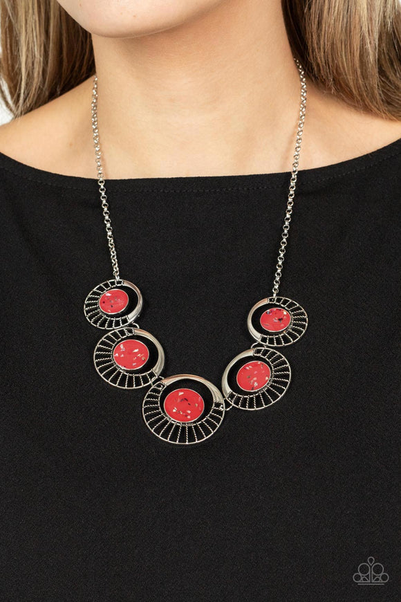 Elliptical Effervescence - Red Necklace – Paparazzi Accessories