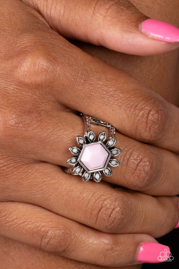 Wonderfully Wallflower - Pink Ring – Paparazzi Accessories