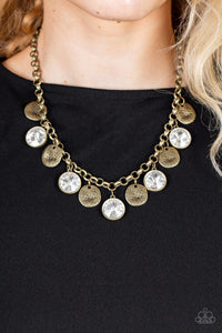 Spot On Sparkle - Brass Necklace – Paparazzi Accessories