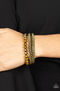 Gutsy and Glitzy - Brass Bracelet – Paparazzi Accessories