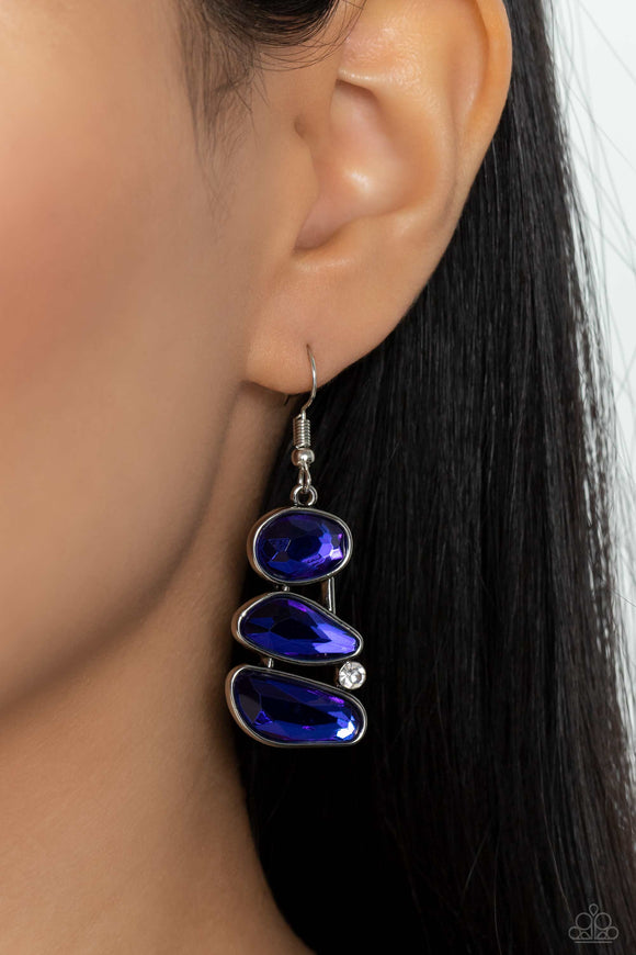 Gem Galaxy - Blue Earrings - Paparazzi Accessories