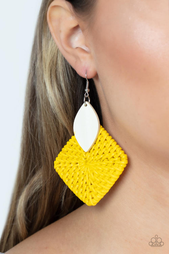 Sabbatical WEAVE - Yellow Earrings – Paparazzi Accessories