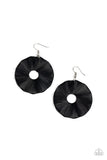 Fan the Breeze - Black Earrings - Paparazzi Accessories