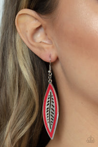 Leather Lagoon - Red Earrings – Paparazzi Accessories