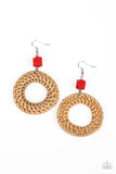 Wildly Wicker - Red Earrings – Paparazzi Accessories