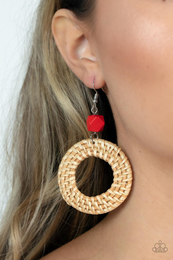 Wildly Wicker - Red Earrings – Paparazzi Accessories