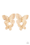 Blushing Butterflies - Gold Earrings – Paparazzi Accessories