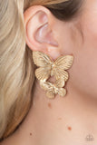 Blushing Butterflies - Gold Earrings – Paparazzi Accessories