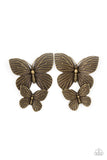 Blushing Butterflies - Brass Earrings – Paparazzi Accessories