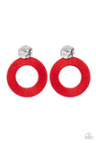 Strategically Sassy - Red Earrings - Paparazzi Accessories