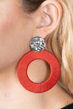 Strategically Sassy - Red Earrings - Paparazzi Accessories