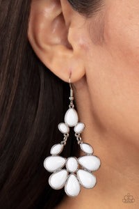 Colorfully Canopy - White Earrings – Paparazzi Accessories