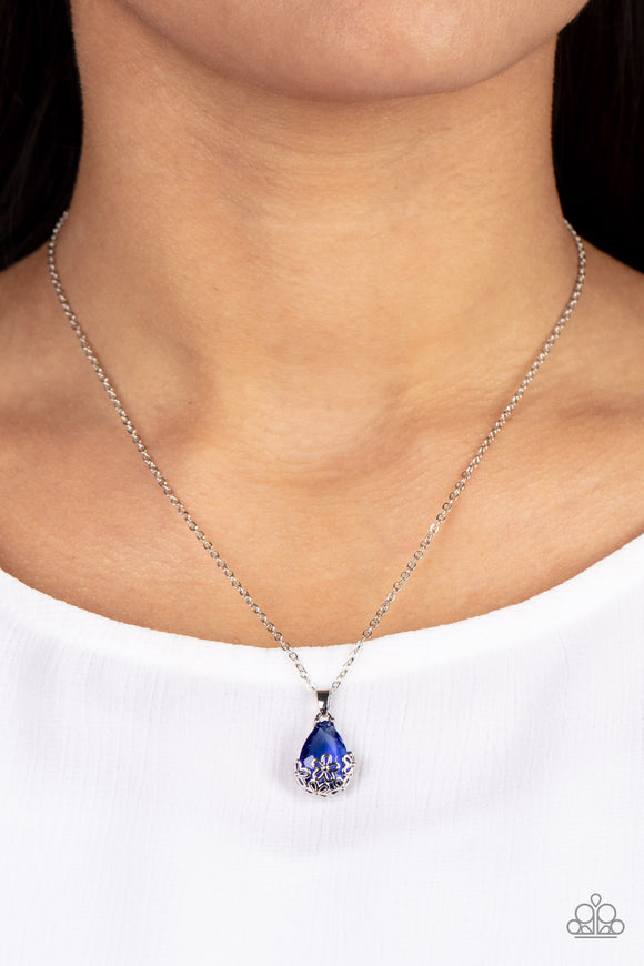 Flower Patch Fabulous - Blue Necklace – Paparazzi Accessories