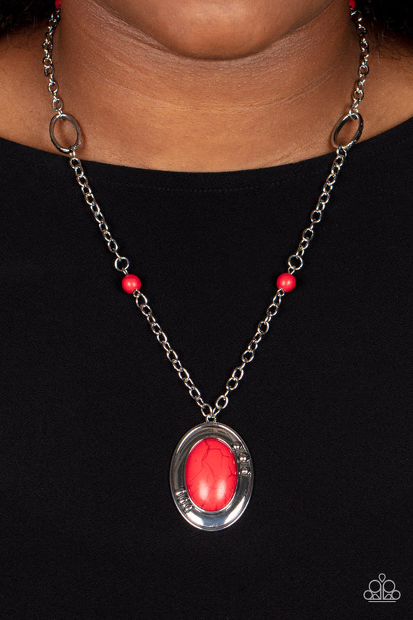 Mojave Meditation - Red Necklace – Paparazzi Accessories