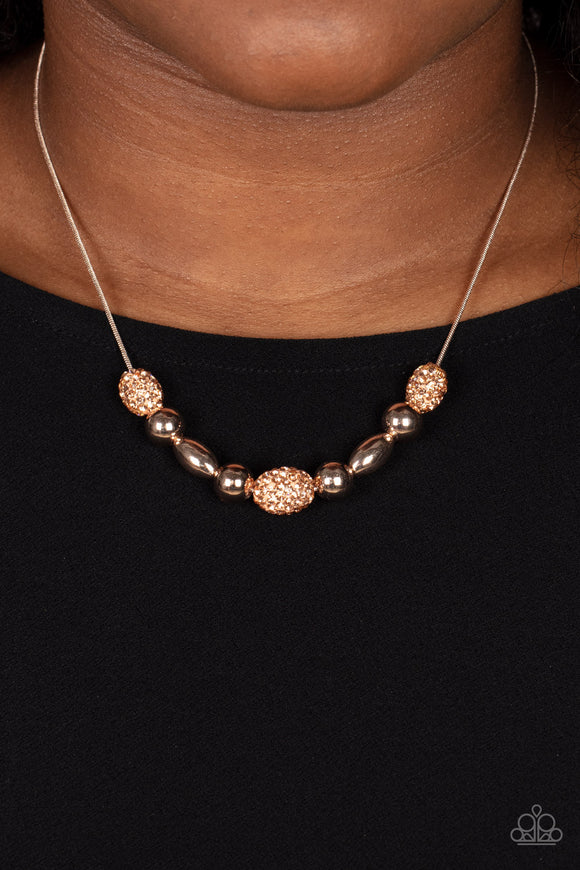 Space Glam - Rose Gold Necklace – Paparazzi Accessories