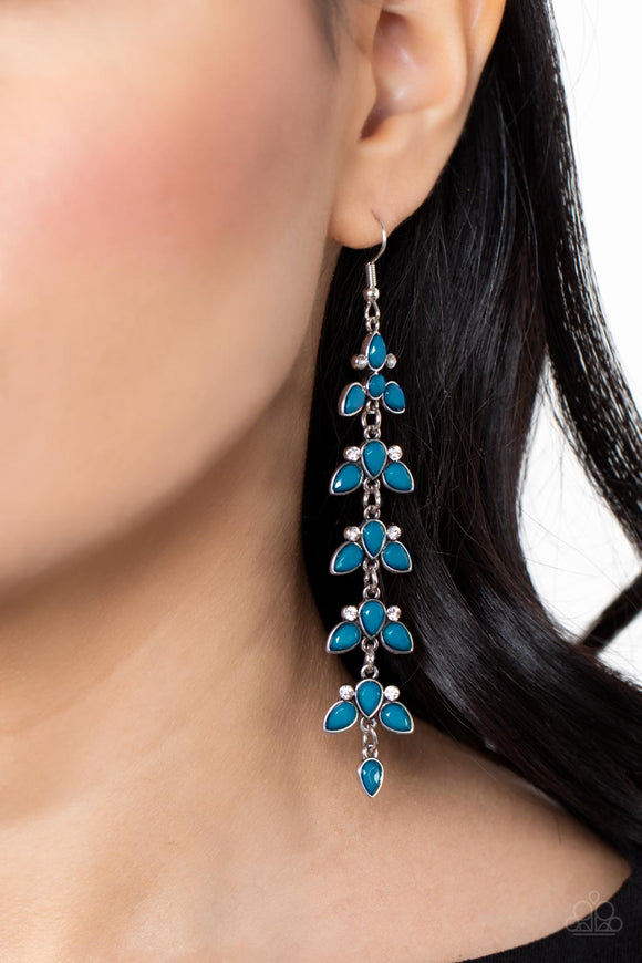 Fanciful Foliage - Blue Earrings – Paparazzi Accessories