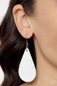 Subtropical Seasons - White Earrings – Paparazzi Accessories