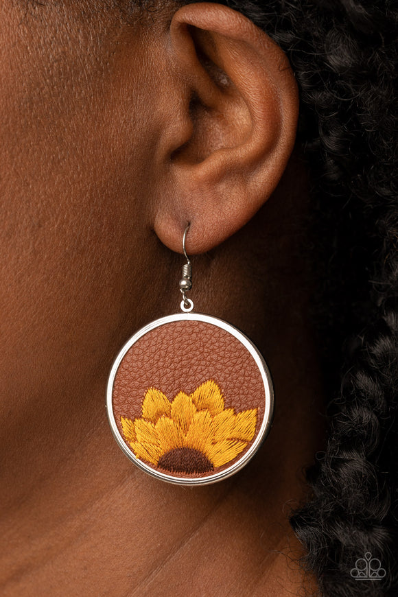 Sun-Kissed Sunflowers - Brown Earrings – Paparazzi Accessories