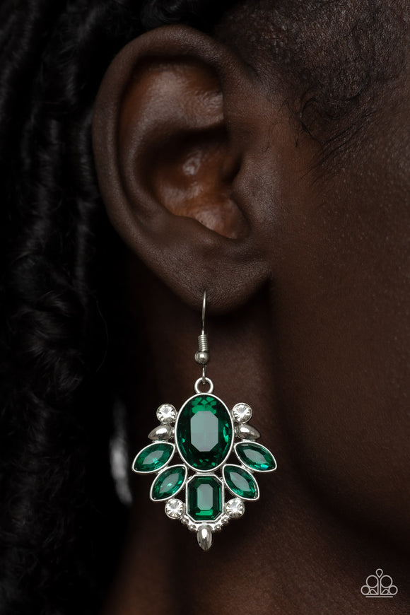Glitzy Go-Getter - Green Earrings – Paparazzi Accessories