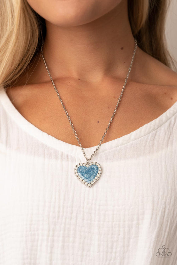 Heart Full of Luster - Blue Necklace – Paparazzi Accessories