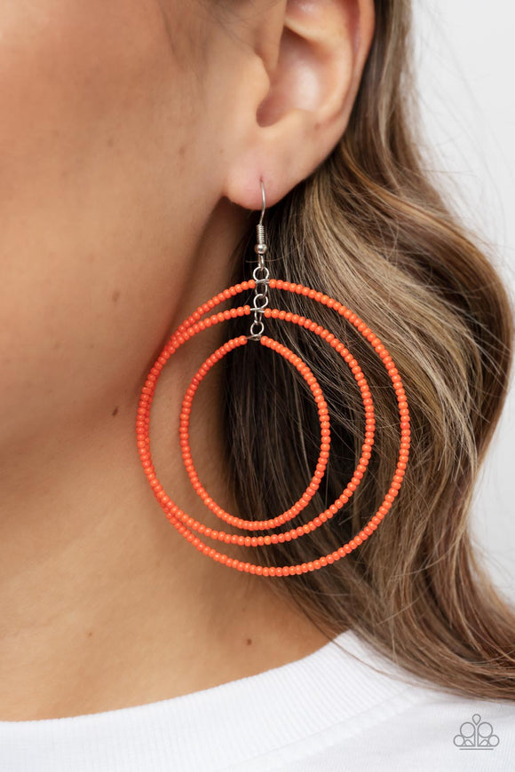 Colorfully Circulating - Orange Earrings – Paparazzi Accessories