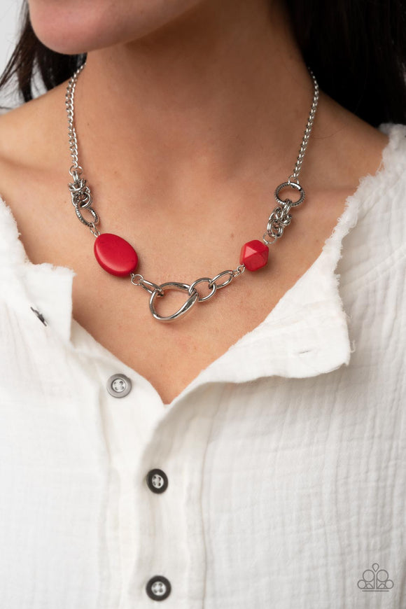 Sonoran Solo - Red Necklace - Paparazzi Accessories