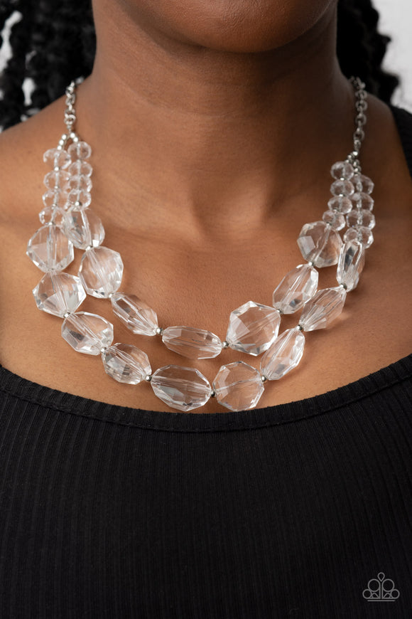 Icy Illumination - White Necklace - Paparazzi Accessories