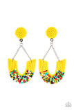 Make it RAINBOW - Yellow Earrings - Paparazzi Accessories