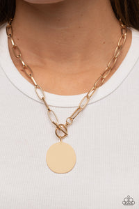 Tag Out - Gold Necklace - Paparazzi Accessories