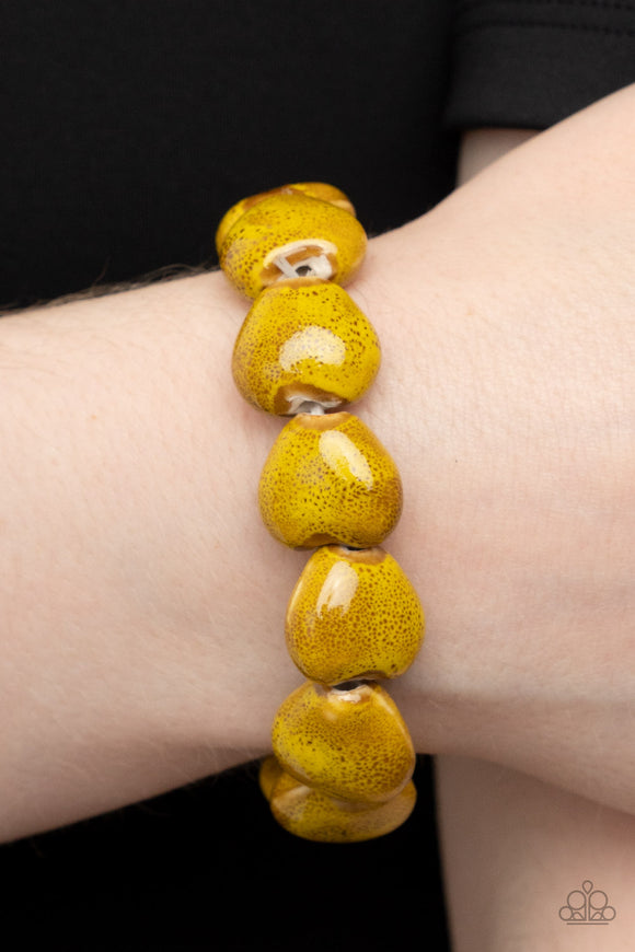 GLAZE a Trail - Yellow Bracelet – Paparazzi Accessories