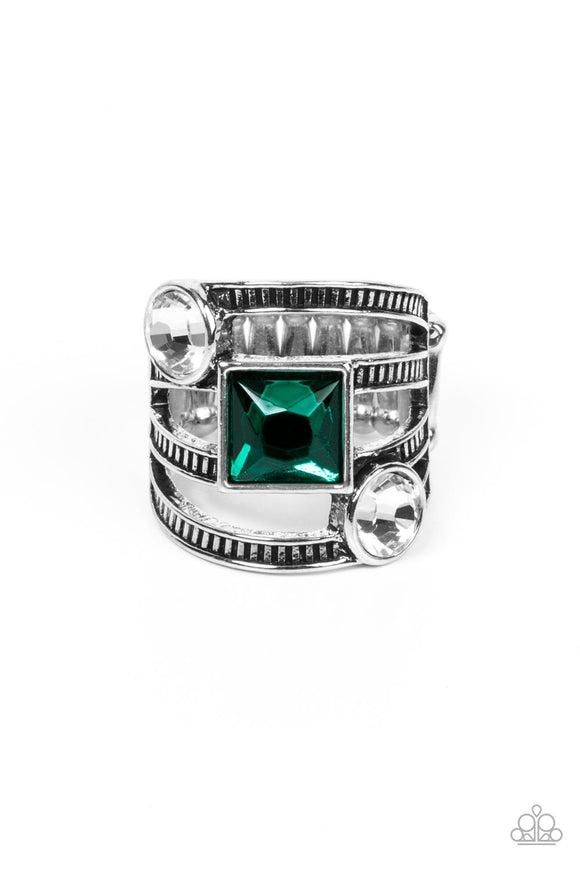 Galactic Governess - Green Ring - Paparazzi Accessories