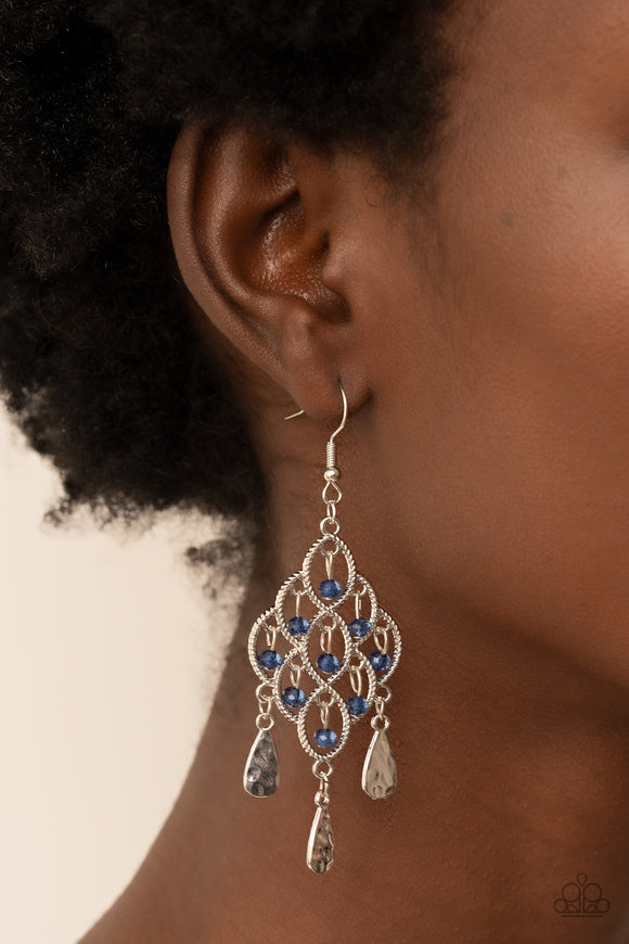 Sentimental Shimmer - Blue Earrings – Paparazzi Accessories