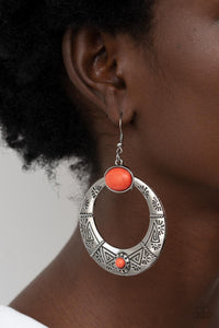 Garden Glyphs - Orange Earrings – Paparazzi Accessories