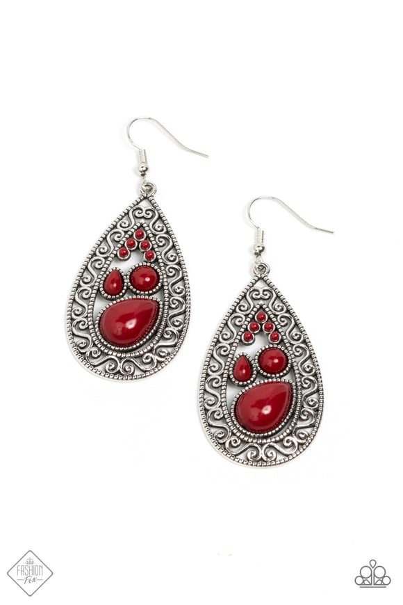 Nautical Daydream - Red Earring – Paparazzi Accessories