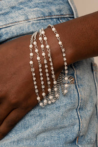 Experienced in Elegance - White Bracelet – Paparazzi Accessories