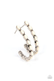 Kick Up a SANDSTORM - White Earrings - Paparazzi Accessories