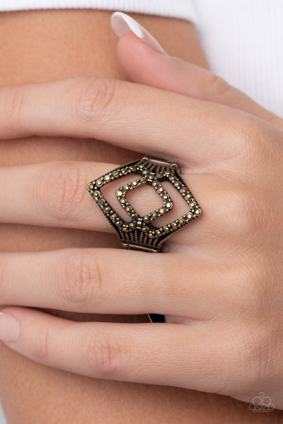 Diamond Duet - Brass Ring – Paparazzi Accessories