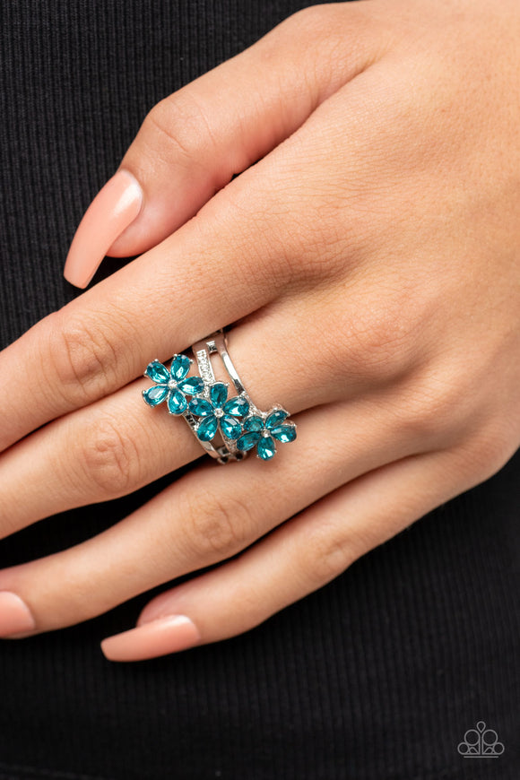 Posh Petals - Blue Ring – Paparazzi Accessories