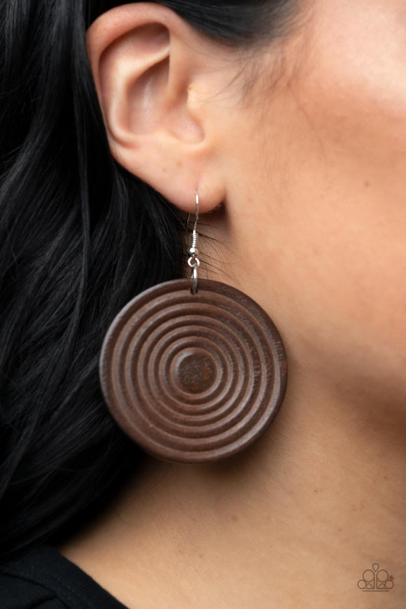 Caribbean Cymbal - Brown Earrings – Paparazzi Accessories