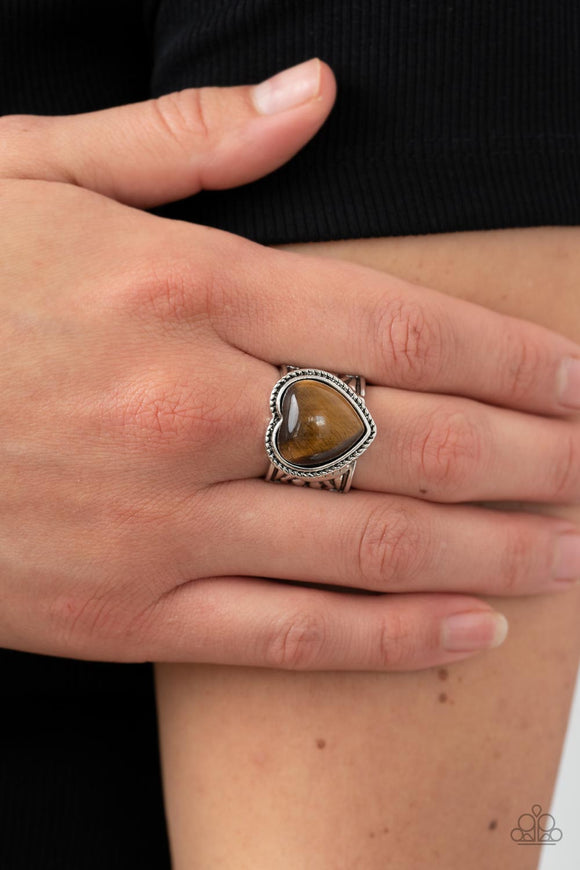 Stone Age Admirer - Brown Ring – Paparazzi Accessories